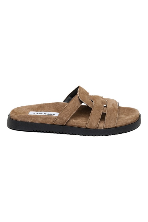 Steve Madden, Papuci din piele intoarsa, Maro pamantiu, 38