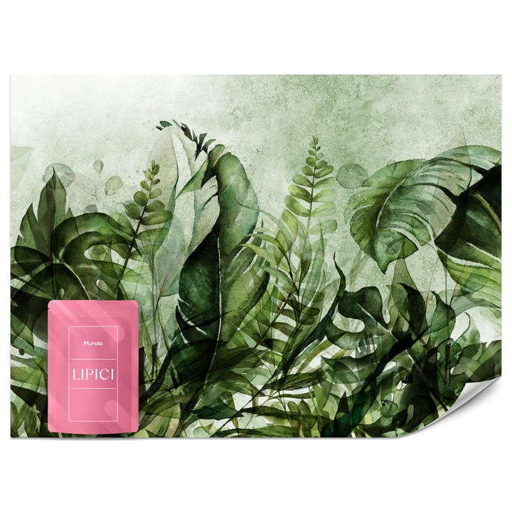 Fototapet Muralo Frunze 250x175 Verzi Jungla Pentru Living