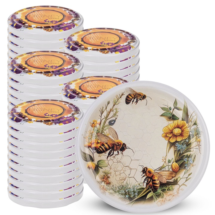 Capace pentru borcane, KADAX, fi 66 mm, set de 50 bucati, multicolor