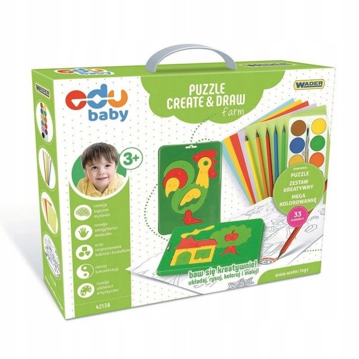 Kreatív készlet Puzzle Create & Draw farm 33 elem