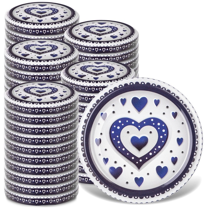 Capace metalice pentru borcane KADAX, 50 buc, fi 66mm, multicolor