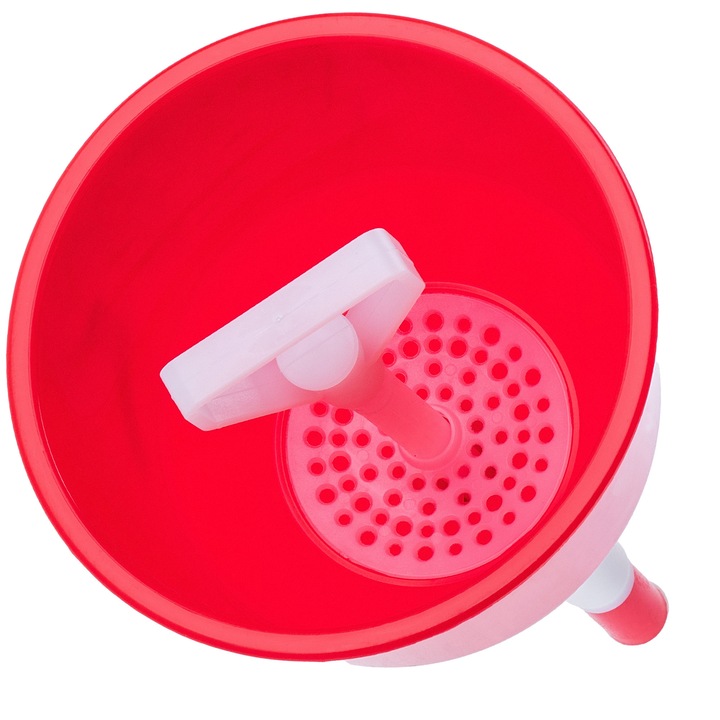 Palnie semi-automata cu sita KADAX, 13x24cm, rosu, pentru filtrare lichide