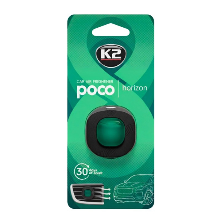 Odorizant Auto Grila K2 POCO HORIZON - Briza Marina & Acorduri Verzi - Design Minimalist