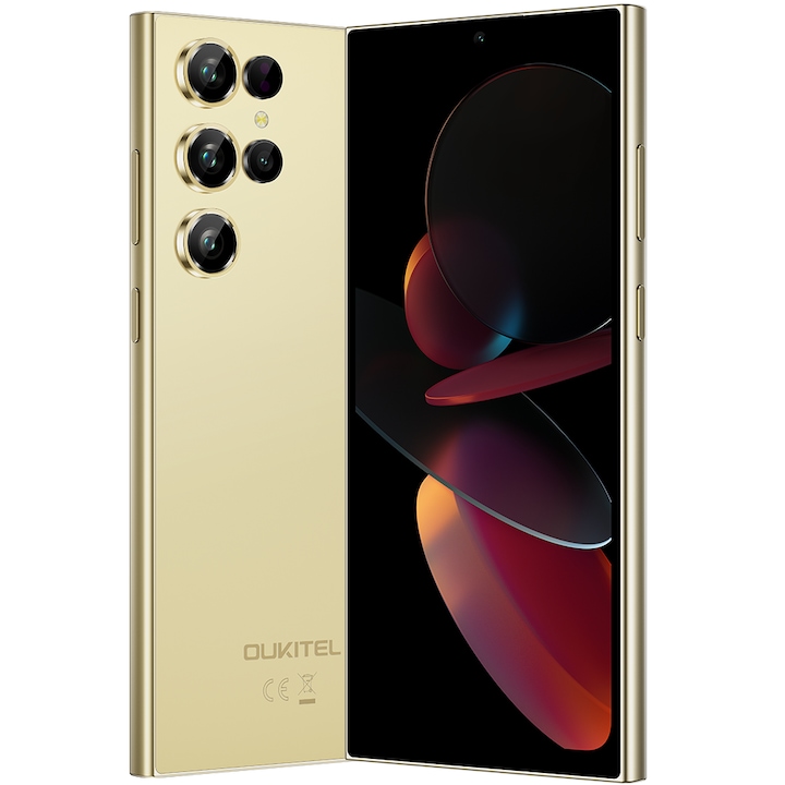 Telefon mobil Oukitel C61, Dual SIM, 4G, Octa-Core, 6.88-inch 90Hz IPS, 16GB RAM, 128GB, NFC, 5150mAh, Android 15, Gold
