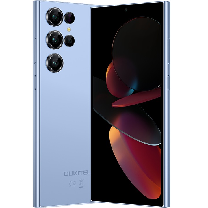 Oukitel C61 mobiltelefon, Dual SIM, 4G, Octa-Core, 6.88 hüvelykes 90Hz IPS, 16GB RAM, 128GB, NFC, 5150mAh, Android 15, kék