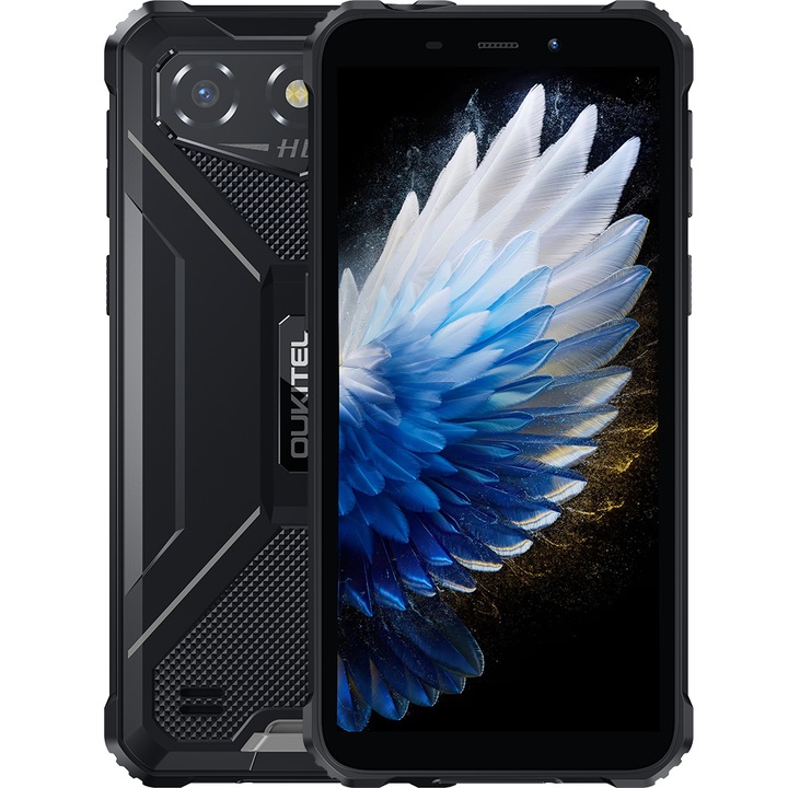 Мобилен телефон Oukitel G3, Dual SIM, 4G, 6.0-инчов HD+ IPS, Quad-Core, 16GB RAM + 64GB, FM радио, 6300mAh, IP68/IP69K, Android 14, Черен