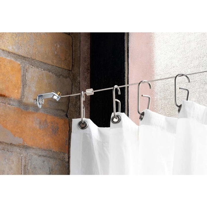 Sistem cu cablu pentru perdele CARDIFF, crom, 500 cm