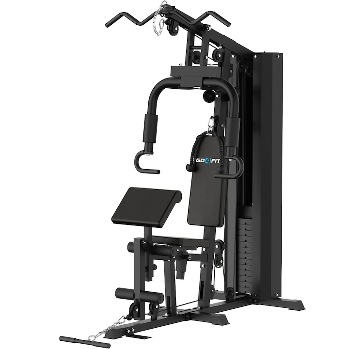 Aparat Multifuncțional Fitness GO4FIT, M100, 3-in-1, Greutăți 62 Kg, Negru, 169x108x206cm