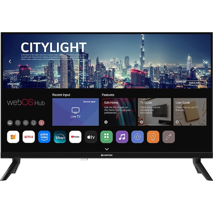 VORTEX V24EVA1HWS Smart LED TV, HD, 61cm