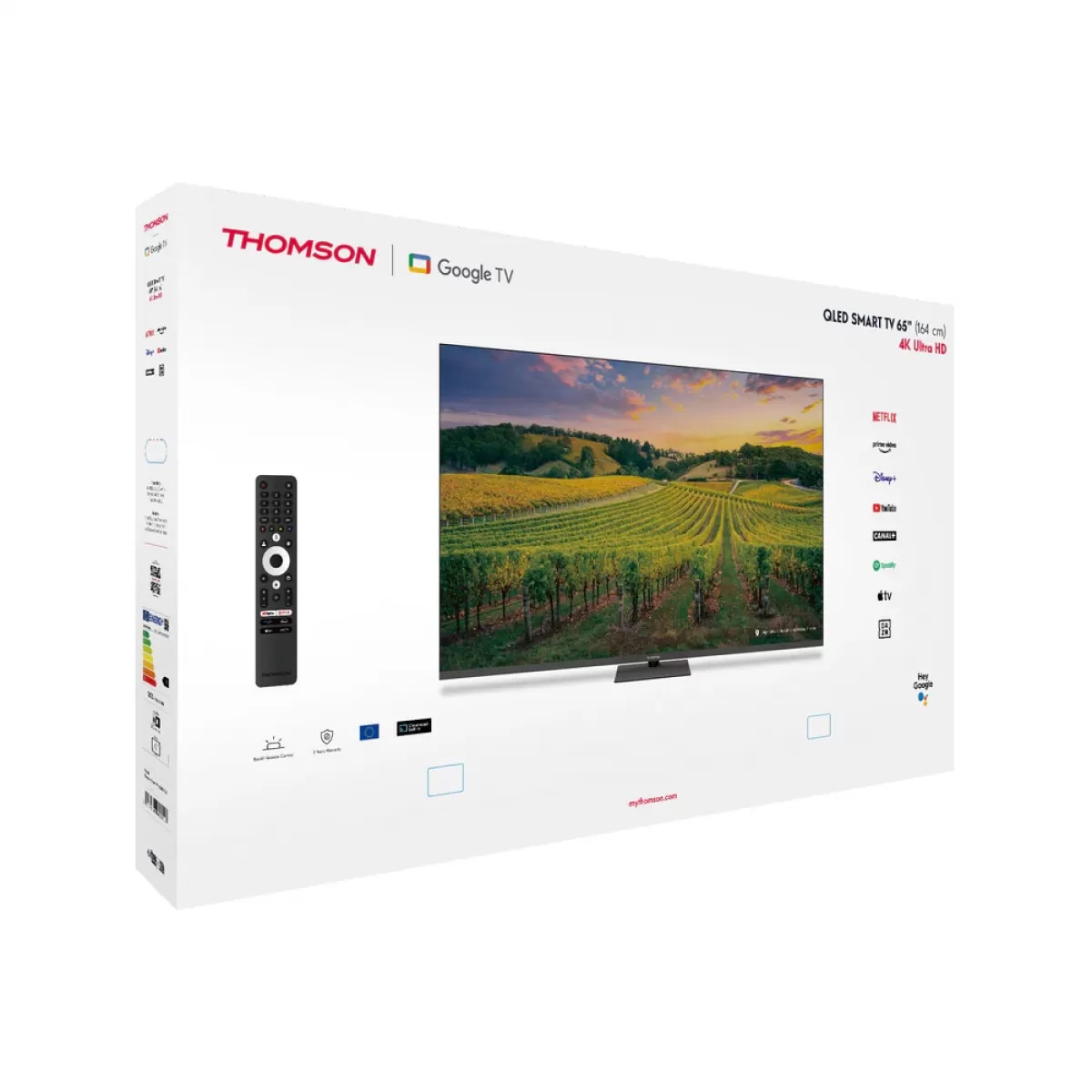Televizor Smart Thomson 65QG5C14 QLED Google TV 65Inch / 164CM Ultra HD 4K Dolby Atmos 144Hz Gri Inchis