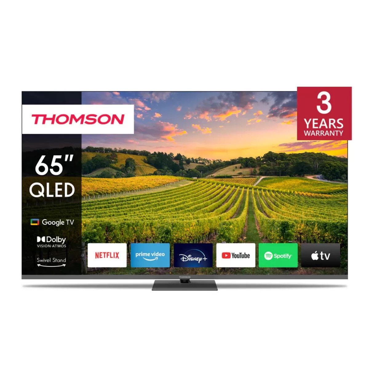 Televizor Smart Thomson 65QG5C14 QLED Google TV 65Inch / 164CM Ultra HD 4K Dolby Atmos 144Hz Gri Inchis