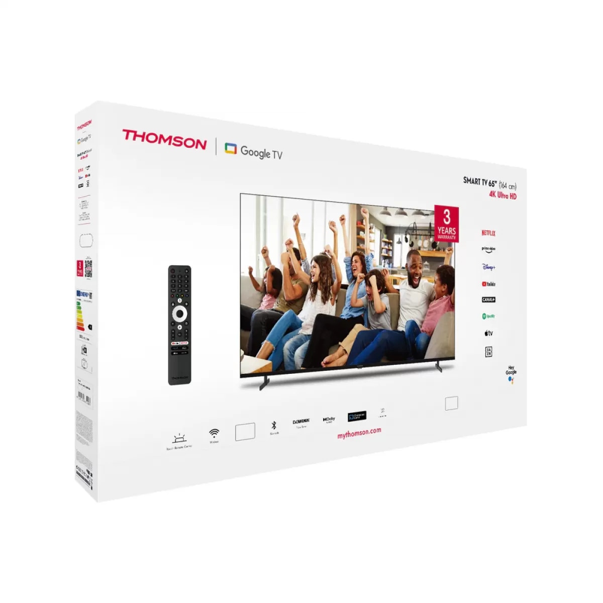 Televizor Smart Thomson 65UG4S14 4K UHD, Direct LED, Dolby Audio, Negru, 65Inch x 164CM
