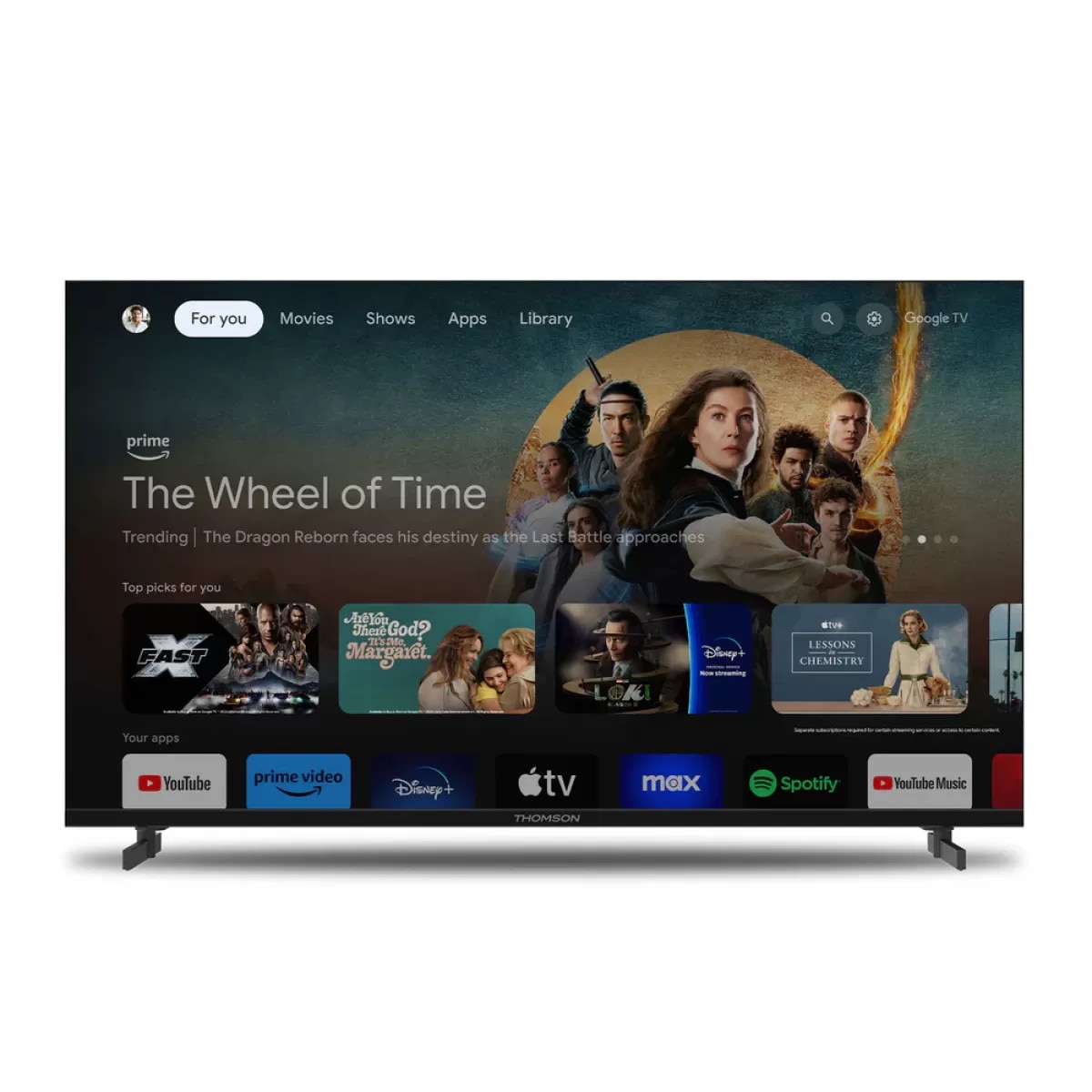Televizor LED Smart Thomson 43FG2S14 Full HD Google TV 43Inch / 109CM Dolby Audio Google Cast Google Assistant 60Hz Negru