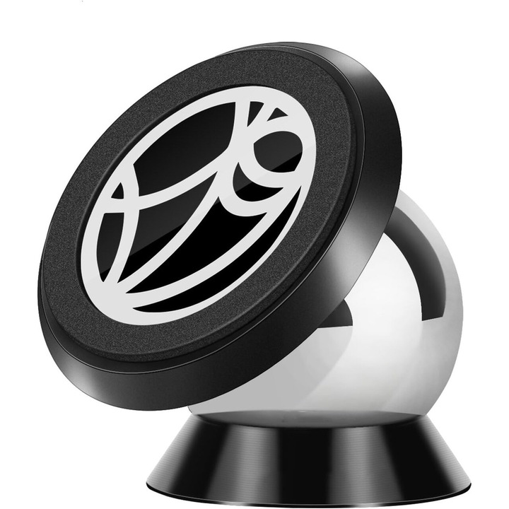 Suport auto Siegbert magnetic pentru telefon, montare pe bord, rotire 360 grade, universal, negru