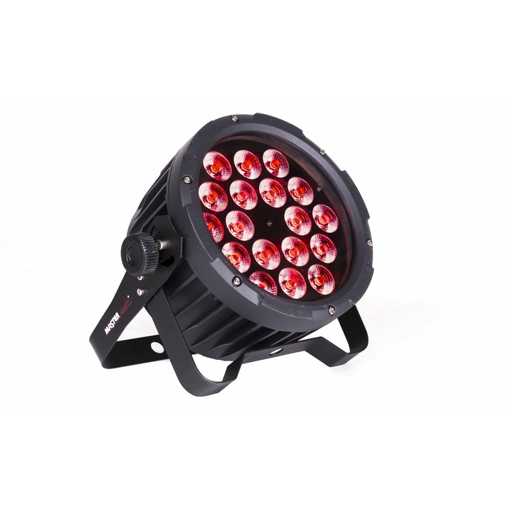 Master Audio RGBW kültéri LED projektor, 18x10W, vízálló, 225x225x130mm