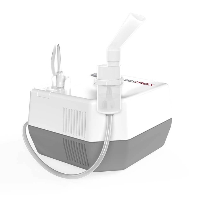 Aparat aerosoli cu compresor Rossmax, design compact, utilizare casnică, inclus masca pentru adulți și copii, 135x135x100mm