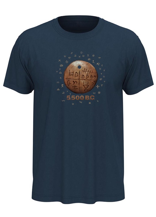 Tricou Tablita Tartaria, bleumarin – Cea mai veche scriere din lume