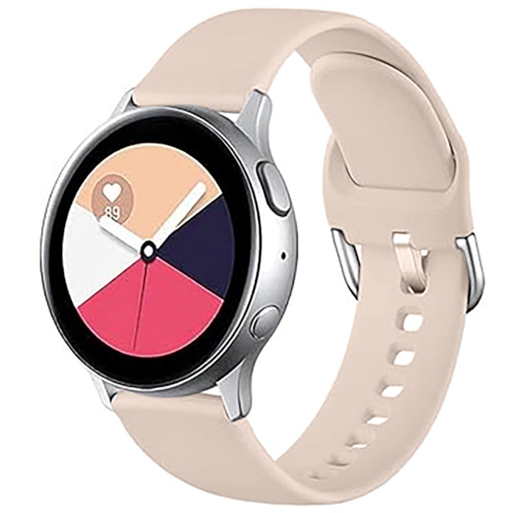 Curea Silicon compatibila cu Amazfit Active/GTR Mini/Bip3 pro/Bip3/GTS4 Mini/GTS 3/GTS2e/GTS2mini/GTS 2/ pop pro/pop/BIP U/GTR 42mm/GTS/BIP/BIP lite/Bip1S Casey Studios, Ajustabila, Silicon Moale placut la atingere, Pink Sand