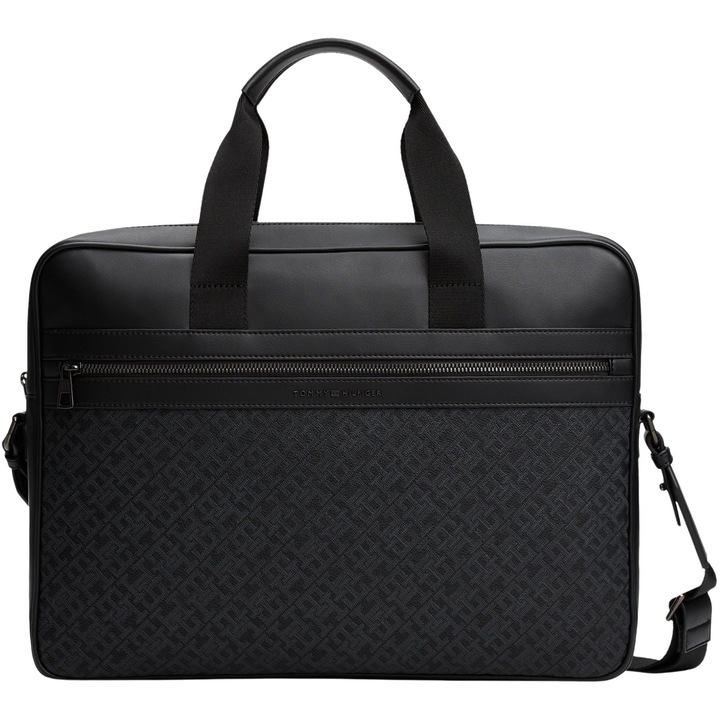 Geanta laptop Tommy Hilfiger, neagră, unică, 15.6 inch