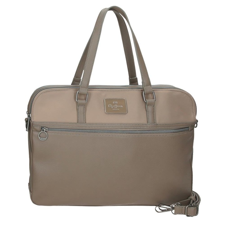 Geantă pentru laptop Pepe Jeans Christine, 15.6 inci, bej, 40x30x5 cm
