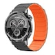 Curea Magnetica din Silicon pentru Huawei Watch GT/2/3/4/5/6(46mm), Samsung Galaxy Watch 3, Latime 22mm, Inchidere Magnetica, Ajustabila, Gri-Portocaliu