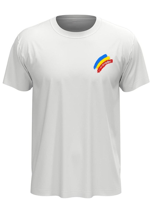 Tricou Logo Tricolor si Lup Dacic, alb