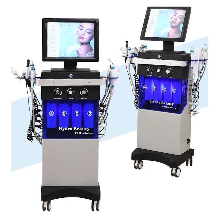 Combina cosmetica 14 in 1, Hydrafacial, Microdermabraziune, Radiofrecventa (RF), Curatare, Hidratare, Lifting, Microneedling, Ultrasunete