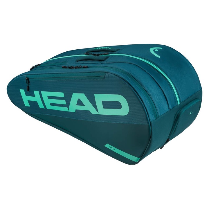 Тенис чанта HEAD Tour XL 12R, 2 отделения, зелена, размери 76.5x33x38см