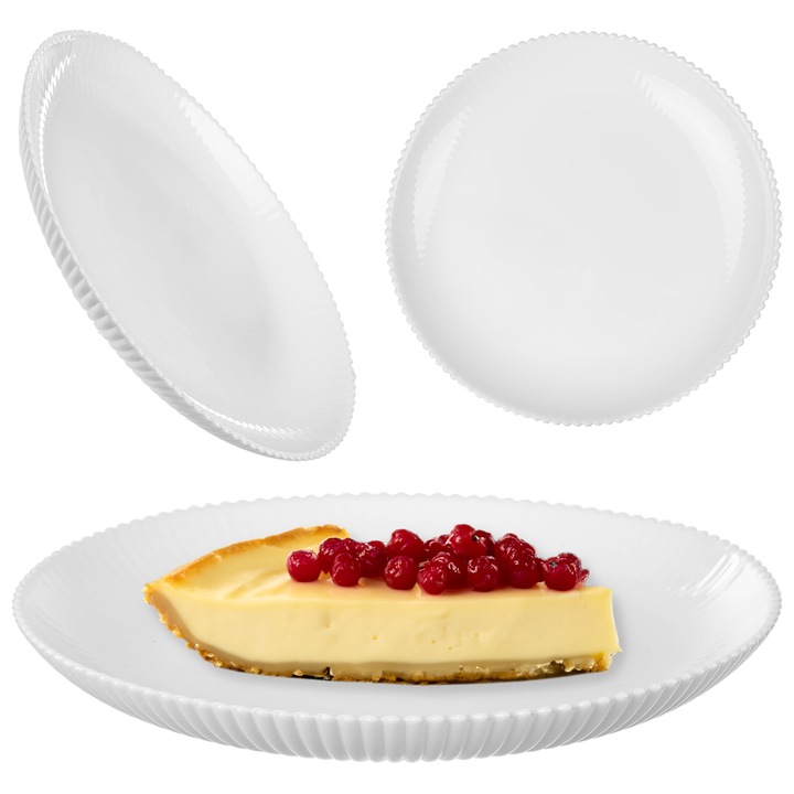 Farfurie desert KADAX 19 cm, alb, set 3 sau 6 bucati