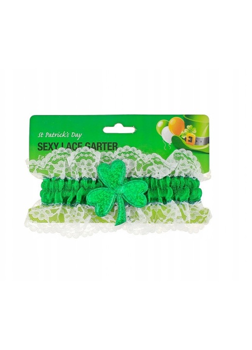 Комплект от 3 дантелени жартиери, зелени, еротичен декор