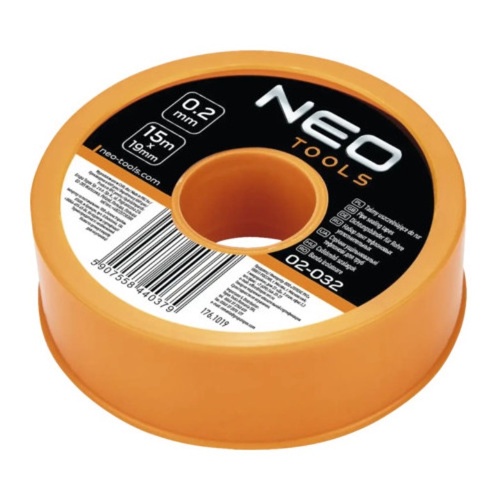 Banda de etansare tevi NeoTools, 19mmx0, 2mm, 15m, teflon