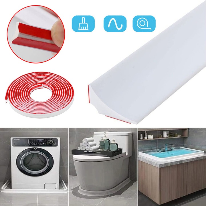 Banda de etanșare din silicon CHOOLY, 2m, alb, 25mm x 15mm