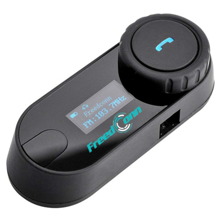 Intercom Bluetooth FreedConn T-COM SC, 800m, handsfree, 8 ore convorbiri, accesorii moto