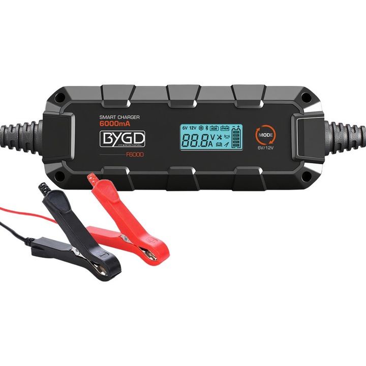 Incarcator auto BYGD F6000, 6-12V, 6A, 201.2x75.4x49mm