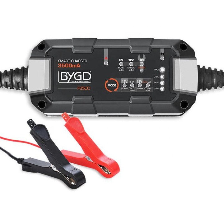 Incarcator auto BYGD F3500, 6-12V, 3.5A, IP60, 153x72x43mm