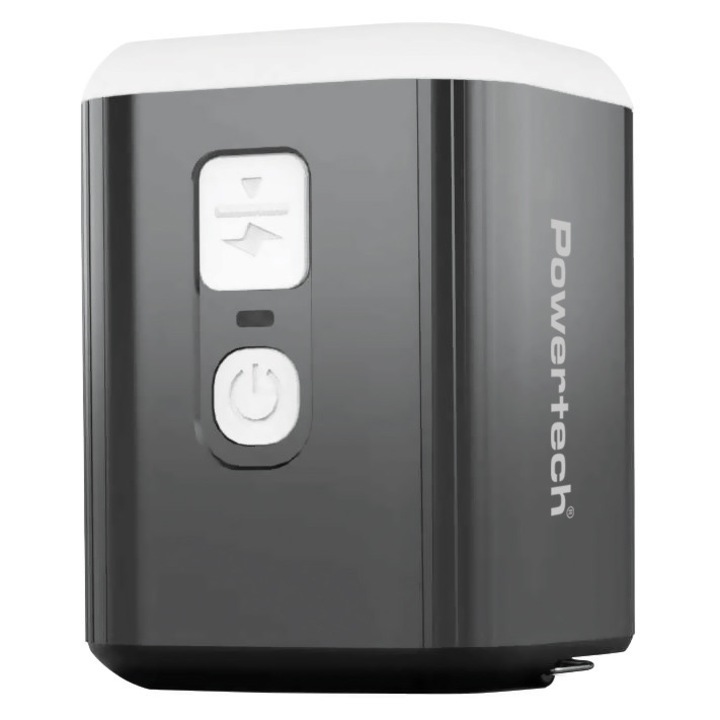 Pompa de umflat POWERTECH mini trompa PT-1554, 5W, LED, 47x47x60mm, negru