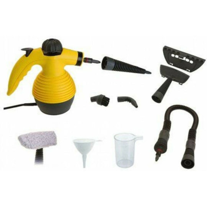 Aparat de curatat cu abur portabil DF-A001, 1000w, galben si negru, dimensiuni 225x150x280mm