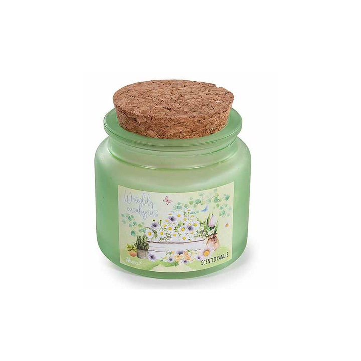 Lumanare parfumata in borcan sticla aroma Nufar, Eucalipt Ø 6, 5 cm x 6, 5 H