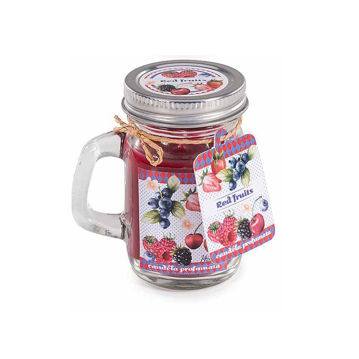 Illatos gyertya üvegben, Erdei gyümölcs illat, 7 x 5 x 8,5 cm H