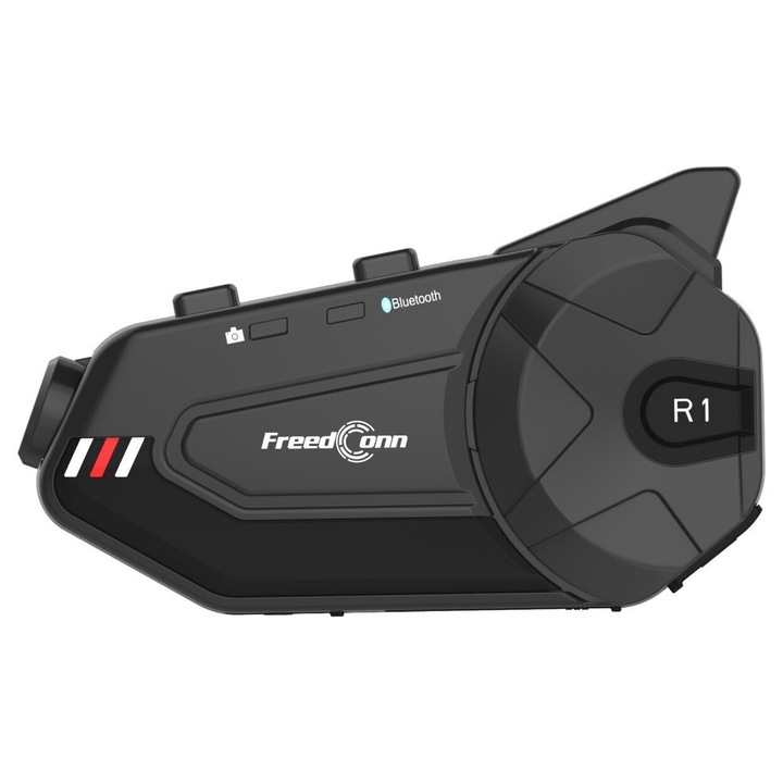 Accesorii Moto FreedConn R1 Plus, intercom Bluetooth, camera 1080P, conectivitate WiFi, instalare usoara