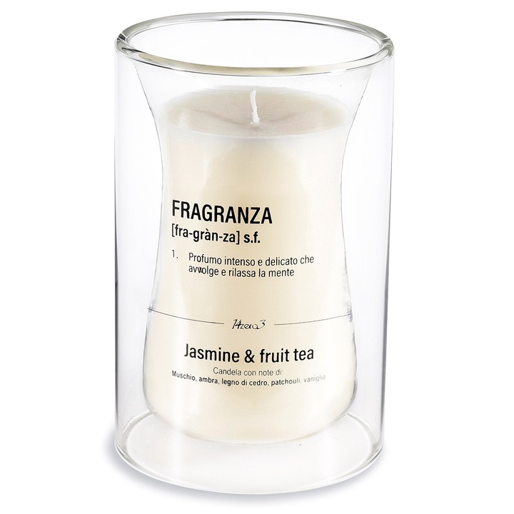 Lumanare parfumata in borcan sticla aroma Iasomie, Ceai Ø 10 cm x 15 H