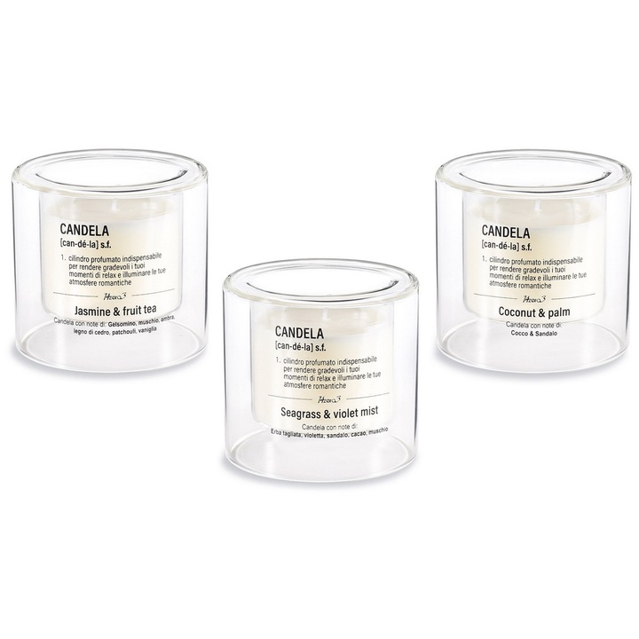 Set 3 lumanari parfumate in borcan Ø 8 cm x 7, 5 H