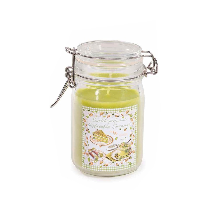 Ароматна свещ в буркан с аромат на шамфъстък, карамел Ø 7 см x 11,5 H