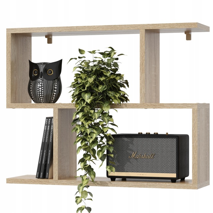 Polka decorativa suspendata EstiloHome, 70x18x55,4cm, 9 culori disponibile, montaj simplu