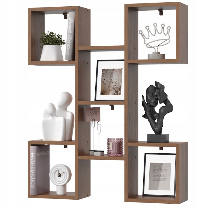 Raft suspendat TALLO 80, Estilo Home, 100x82,2x18cm, nuc, set montaj inclus