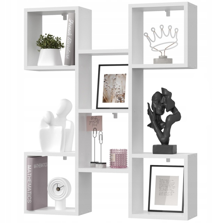 Raft suspendat TALLO 80, Estilo Home, alb, 100x82,2x18cm, set cu accesorii de montaj