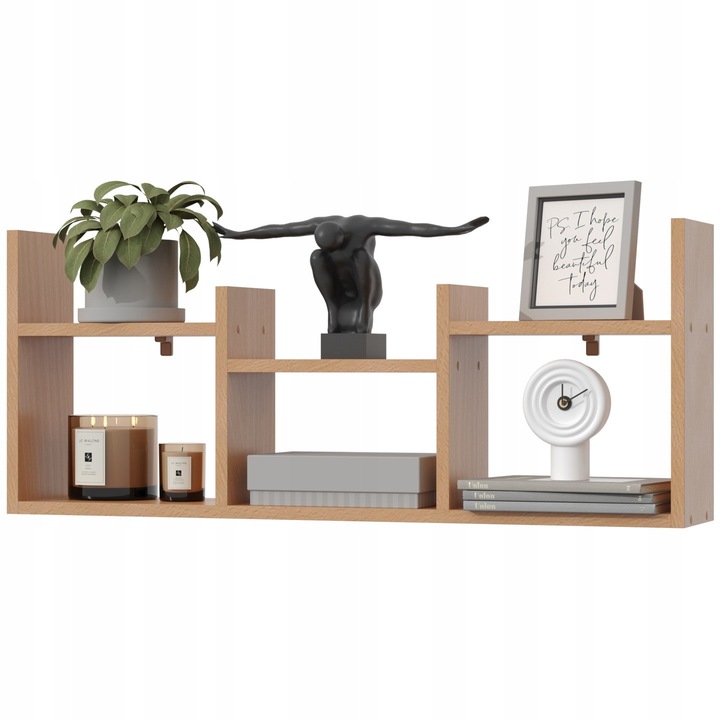 Raft suspendat Estilo Home FILO, 97,2x40x18cm, alb, set montaj