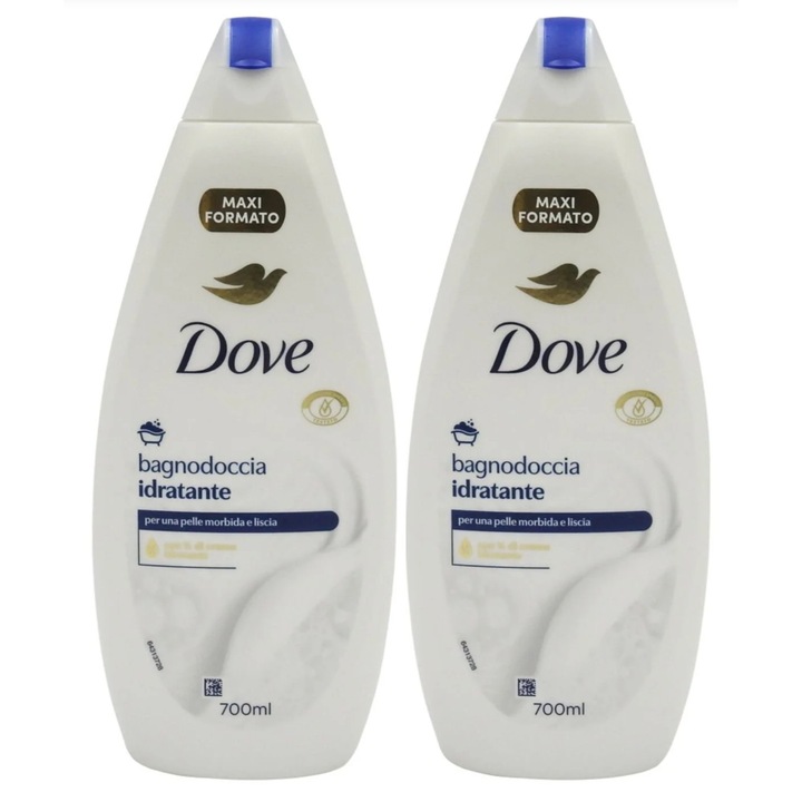 Pachet Gel de dus Dove Original Care cu crema hidratanta, 2 X 700 ml