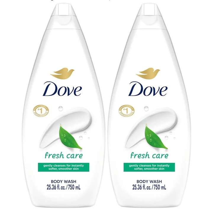 Pachet Gel de dus Dove Essential Care Fresh Care 2 x 720 ml