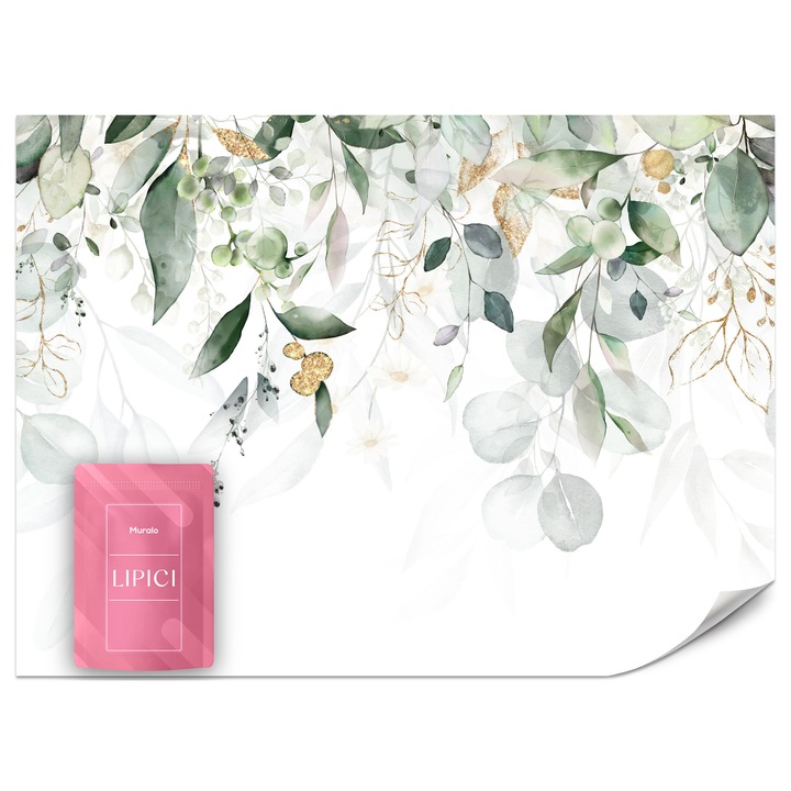 Fototapet Muralo Frunze Natura Acuarela 150x105 Modern Pentru Dormitor